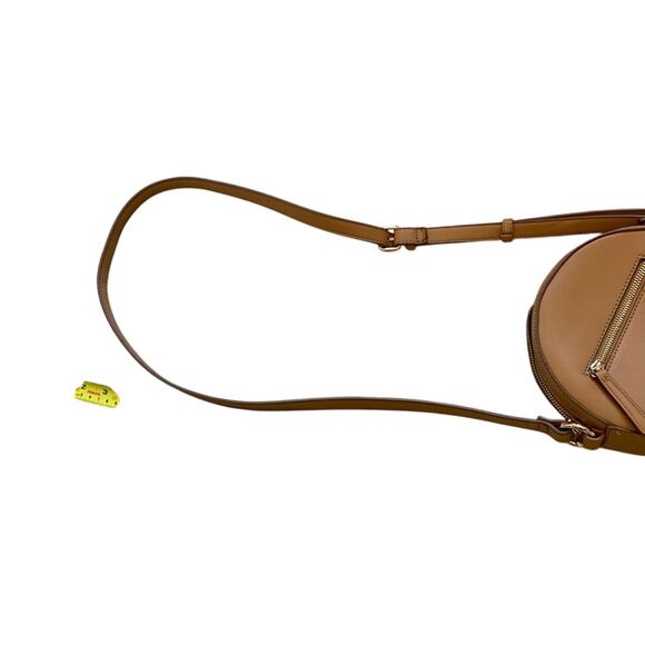 Light Tan Leather Crossbody Round Mini Bag - Picture 3 of 13